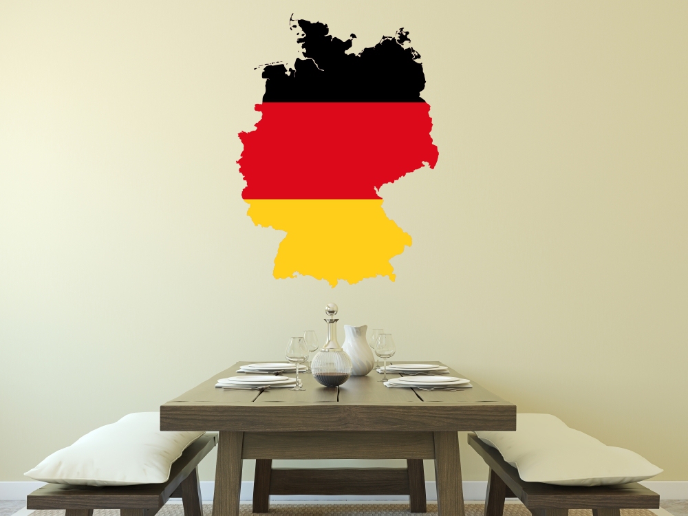 Barevná vinylová samolepka na zeď - Mapa Německa