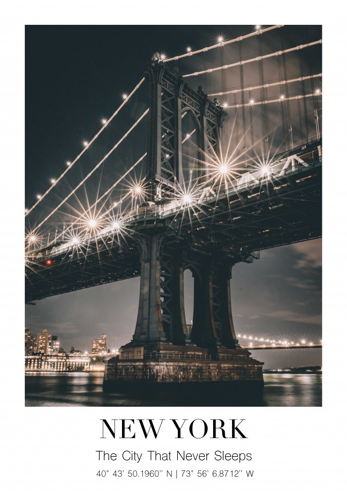 Plakát New York - Brooklyn bridge