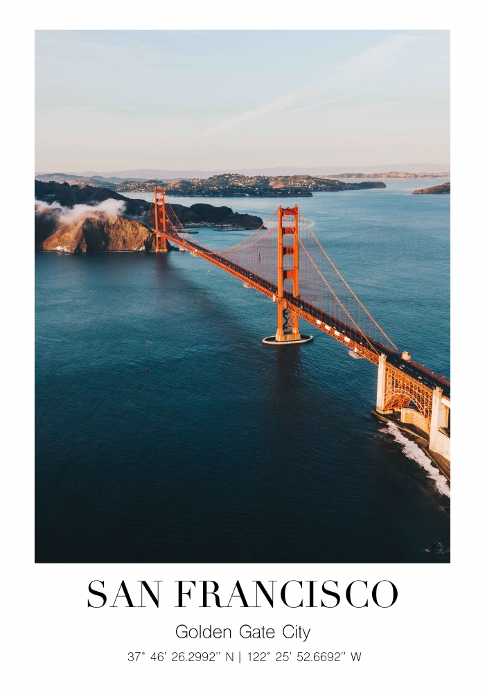 Plakát San Francisco - Golden Gate Bridge