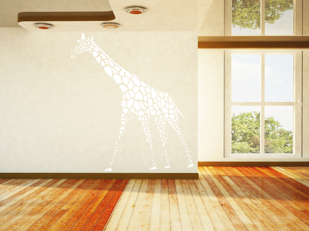 Retro žirafa - Samolepka na zeď