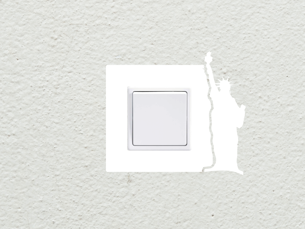 Socha Svobody vypínač - zásuvka - Samolepka na zeď