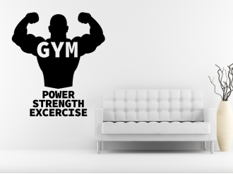 Gym - energie, síla a cvičení - samolepka na zeď