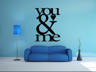 You and Me nápis - Textová Samolepka na zeď