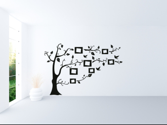 Strom s rámečky na fotografie - Samolepka na zeď
