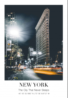 Plakát New York - Žehlička v noci