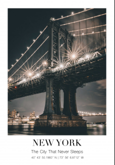 Plakát New York - Brooklyn bridge