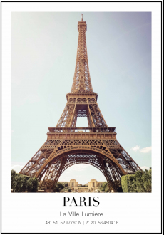 Plakát Paříž - Eiffelova věž ve dne