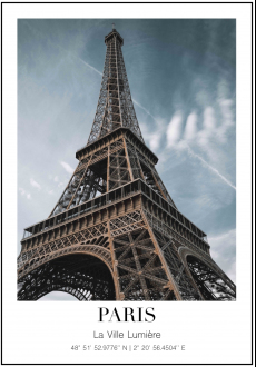 Plakát Paříž - Eiffelova věž detail