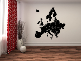 Mapa evropy - Samolepka na zeď