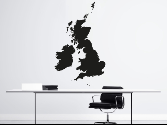 Mapa Velké Británie - Samolepka na zeď