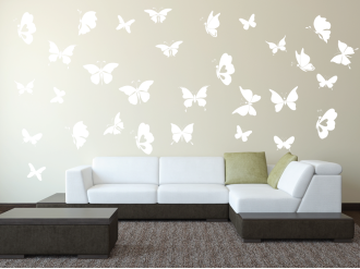 Sada 30 motýlků - Samolepka na zeď