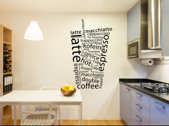 Káva dekor - Samolepka na zeď