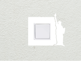 Socha Svobody vypínač - zásuvka - Samolepka na zeď