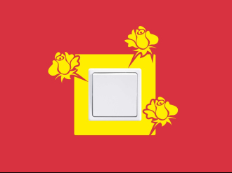 Květiny vypínač - zásuvka - Samolepka na zeď